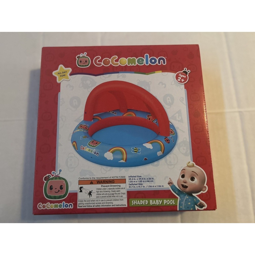 COCOMELON SHADED BABY‎ POOL NEW IN BOX POOL BESTWAY TODDLERS 39.4" ROUND X 26"